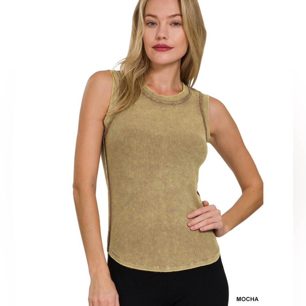NWT SMALL ZENANA Women's mocha Tank Top